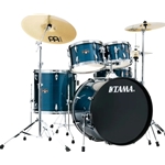 Tama Imperialstar IE52CHLB Drum Set With Hardware, Cymbals & Throne - Hairline Blue TAMA