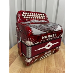 Hohner Anacleto Accordion Norte TT S  2 Tone EAD-FBE With Case - Red