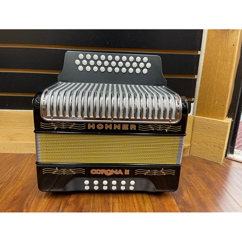 Hohner Corona II F/Bb/EB Diatonic Accordion Black