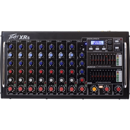 Peavey XR-S 8 - ch Powered Mixer with FX and Bluetooth 1000 Watts RMS 1500 Watts peak