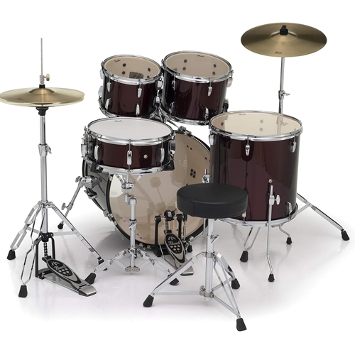 Pearl Roadshow RS525SC/C Drum Set - With Hardware & Cymbals - #91 Redwine