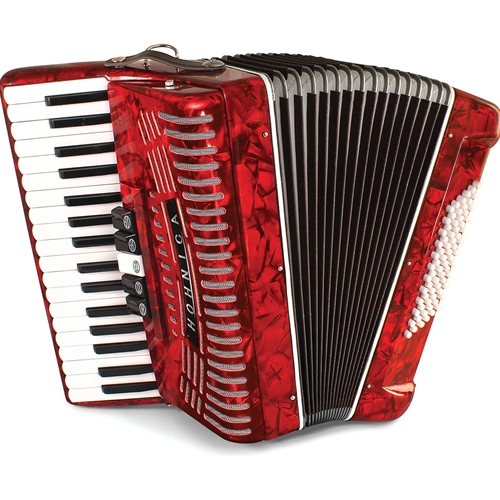 Hohner Hohnica 1305 Red  72-Bass Piano Accordion W/Gigbag & straps