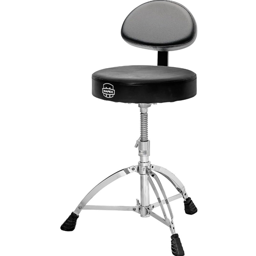 Mapex Blacky Vinyl Round Throne w/ Backrest and Steel Spindle